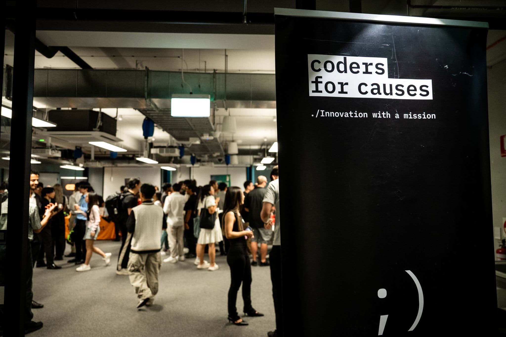 Image of people mingling at the industry night